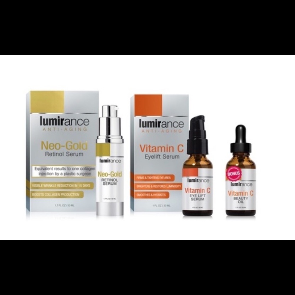 Lumirance facial serums package